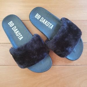 Fuzzy Slip-on Sandals